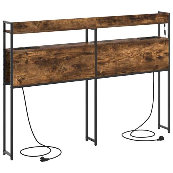 vidaXL Úložné čelo s poličkou Tmavý dub 140 cm Kompozitné drevo – Obrázok 6