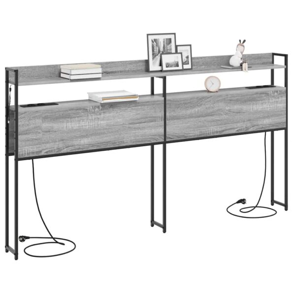 vidaXL Úložné čelo Sivý dub sonoma 200 cm Kompozitné drevo – Obrázok 3