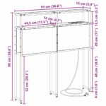 vidaXL Úložné čelo Nástenný s čelnou doskou s úložiskom Čierny dub 90 cm Kompozitné drevo – Obrázok 13