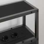 vidaXL Úložné čelo Nástenný s čelnou doskou s úložiskom Čierny dub 90 cm Kompozitné drevo – Obrázok 4