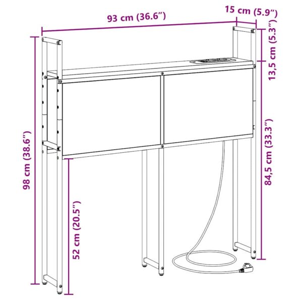 vidaXL Úložné čelo Sivý dub sonoma 90 cm Kompozitné drevo – Obrázok 13