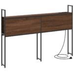 vidaXL Úložné čelo s čelnou doskou s úložiskom Hnedý dub 135 cm Kompozitné drevo – Obrázok 2