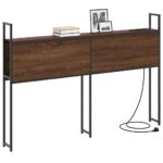 vidaXL Úložné čelo s čelnou doskou s úložiskom Hnedý dub 135 cm Kompozitné drevo – Obrázok 3