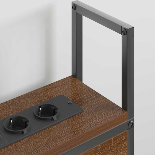 vidaXL Úložné čelo s čelnou doskou s úložiskom Hnedý dub 135 cm Kompozitné drevo – Obrázok 4