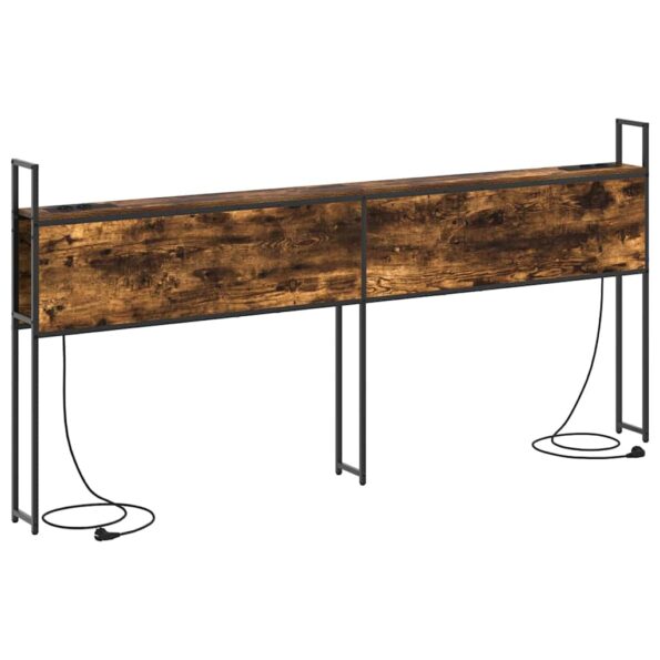 vidaXL Úložné čelo s čelnou doskou s úložiskom Tmavý dub 180 cm Kompozitné drevo – Obrázok 2