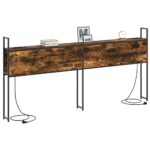 vidaXL Úložné čelo s čelnou doskou s úložiskom Tmavý dub 180 cm Kompozitné drevo – Obrázok 3