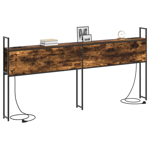 vidaXL Úložné čelo s čelnou doskou s úložiskom Tmavý dub 180 cm Kompozitné drevo – Obrázok 3