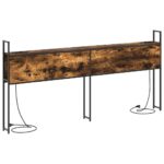 vidaXL Úložné čelo s čelnou doskou s úložiskom Tmavý dub 180 cm Kompozitné drevo – Obrázok 7