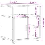 vidaXL Kancelársky kabinet dub sonoma 60 x 46 x 67 cm Kompozitné drevo – Obrázok 12