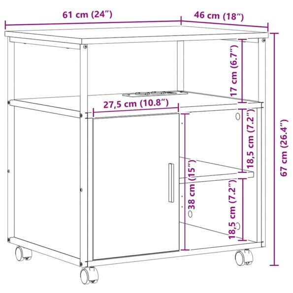 vidaXL Kancelársky kabinet dub sonoma 60 x 46 x 67 cm Kompozitné drevo – Obrázok 12