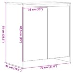 vidaXL Komoda, čierny dub, 70x41x75 cm, imitácia dreva – Obrázok 11