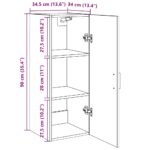 vidaXL Nástenná skrinka, čierny dub 34,5x34x90 cm, umelé drevo – Obrázok 12