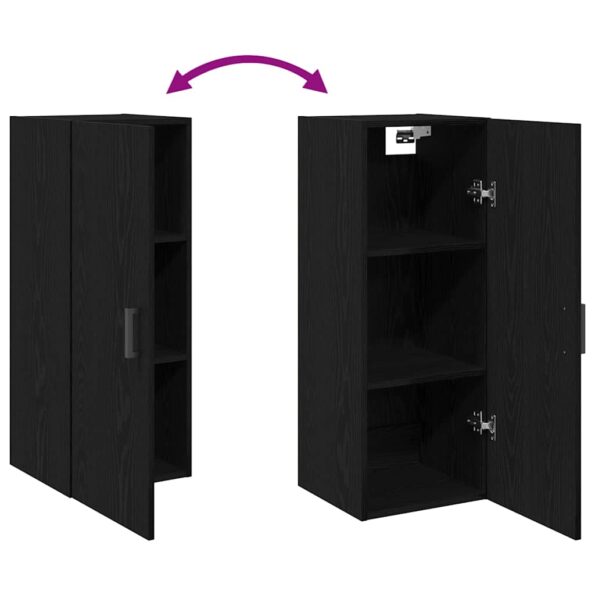 vidaXL Nástenná skrinka, čierny dub 34,5x34x90 cm, umelé drevo – Obrázok 9