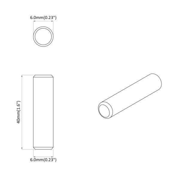 vidaXL Drevené kolíky 2 pcs Prírodná Ø 6 x 40 mm Masívne drevo – Obrázok 6