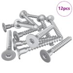 vidaXL Potvrdené skrutky 12 pcs Strieborná Ø5 x 40 mm Kov – Obrázok 2