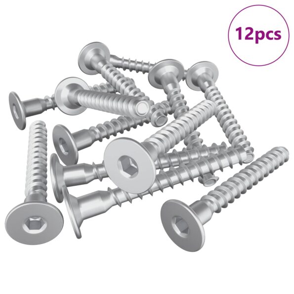 vidaXL Potvrdené skrutky 12 pcs Strieborná Ø5 x 40 mm Kov – Obrázok 2