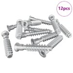 vidaXL Hlava skrutky s krytom 12 pcs Strieborná M7 x 40 mm Oceľ – Obrázok 2