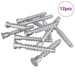 vidaXL Potvrdené skrutky 12 pcs Strieborná Ø7 x 50 mm Kov – Obrázok 2