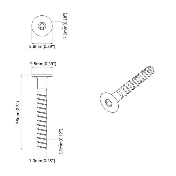 vidaXL Potvrdené skrutky 2 pcs Strieborná Ø7 x 58 mm Kov – Obrázok 6