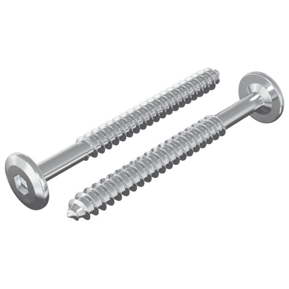 vidaXL Drevo skrutky 2 pcs Strieborná M6 x 70 mm Oceľ – Obrázok 2