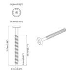 vidaXL Drevo skrutky 2 pcs Strieborná M6 x 70 mm Oceľ – Obrázok 6