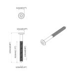 vidaXL Nábytkové skrutky 2 pcs Strieborná M6 x 120 mm Oceľ – Obrázok 6