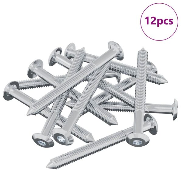 vidaXL Skrutka 12 pcs Strieborná M6 x 60 mm Oceľ – Obrázok 2