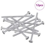 vidaXL Skrutka 12 pcs Strieborná M6 x 120 mm Oceľ – Obrázok 2