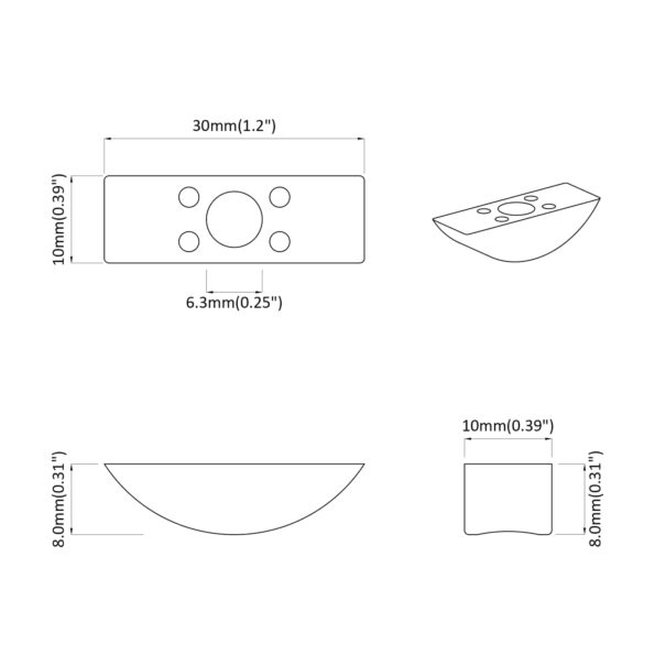 vidaXL Polkruhová podložka 12 pcs Biela M6 PP – Obrázok 6
