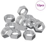 vidaXL Hex matica 12 pcs Strieborná M6 Kov – Obrázok 2