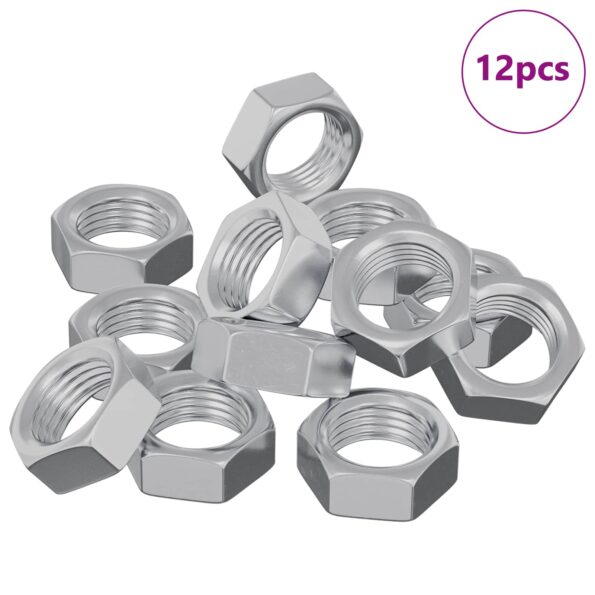 vidaXL Hex matica 12 pcs Strieborná M6 Kov – Obrázok 2
