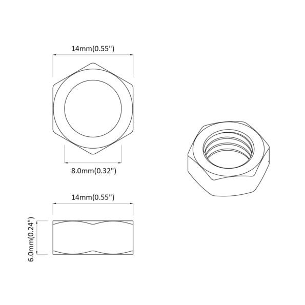 vidaXL Hex matica 12 pcs Strieborná m8 Kov – Obrázok 7