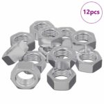 vidaXL Hex matica 12 pcs Strieborná M6 Kov – Obrázok 2