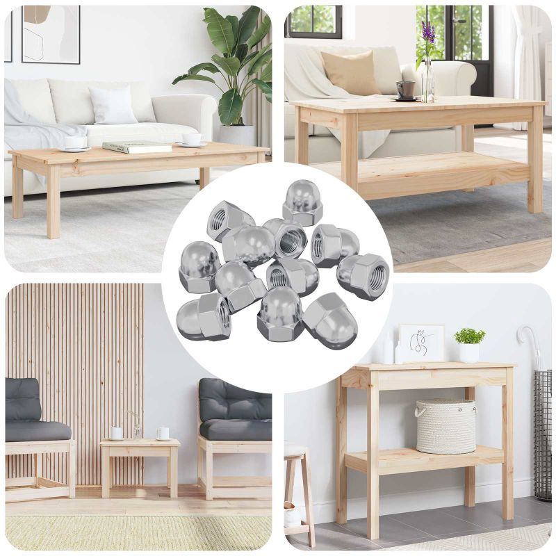 864477_1.jpg vidaXL Hex žalúdkové matice 3913 pcs Strieborná Kov – Obrázok 1