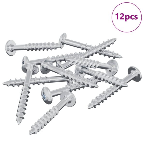 vidaXL Skrutka 12 pcs Strieborná 9,8 x 35 mm Železo – Obrázok 2