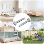 vidaXL Drevená skrutka 2 pcs Strieborná 8,8 x 31 mm Železo