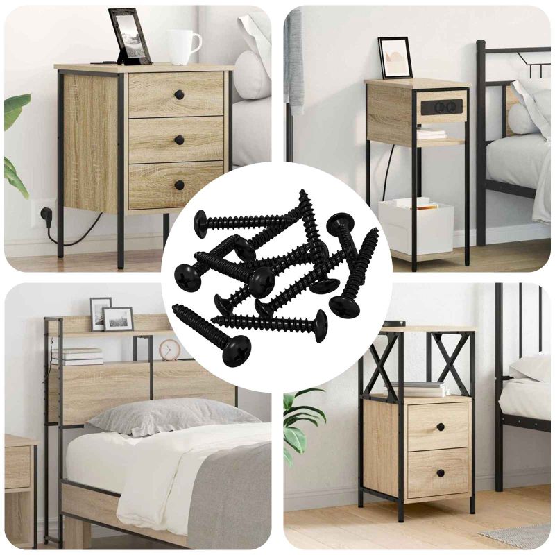 864515_1.jpg vidaXL Závitový klinc 12 pcs Čierna M4 x 28 mm Oceľ – Obrázok 1