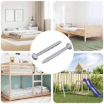 vidaXL Drevená skrutka 2 pcs Strieborná 9,8 x 53 mm Oceľ