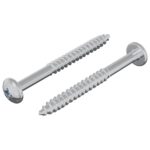 vidaXL Drevená skrutka 2 pcs Strieborná 9,8 x 53 mm Oceľ – Obrázok 2