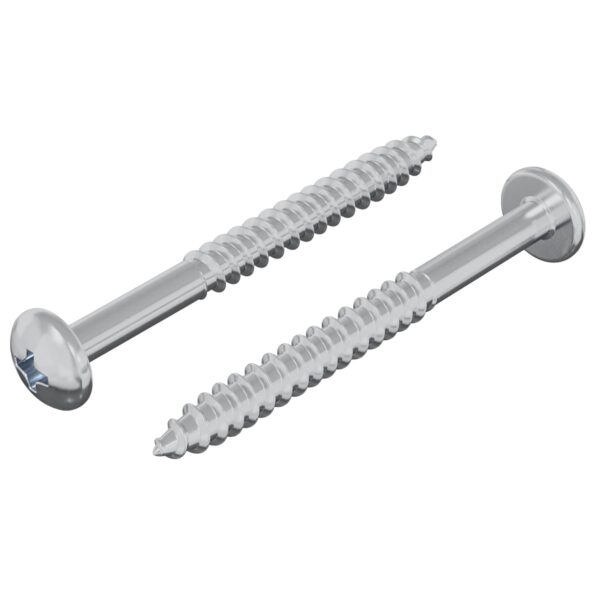 vidaXL Drevená skrutka 2 pcs Strieborná 9,8 x 53 mm Oceľ – Obrázok 2