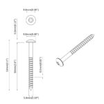 vidaXL Drevená skrutka 12 pcs Strieborná 9,8 x 53 mm Oceľ – Obrázok 6