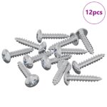 vidaXL Drevo skrutky 12 pcs Strieborná M3,5 x 20 mm Oceľ – Obrázok 7