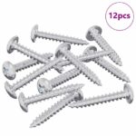 vidaXL Drevo skrutky 12 pcs Strieborná M4 x 25 mm Oceľ – Obrázok 7
