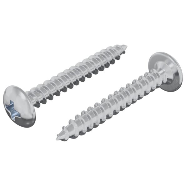 vidaXL Drevo skrutky 2 pcs Strieborná M4 x 28 mm Oceľ – Obrázok 2