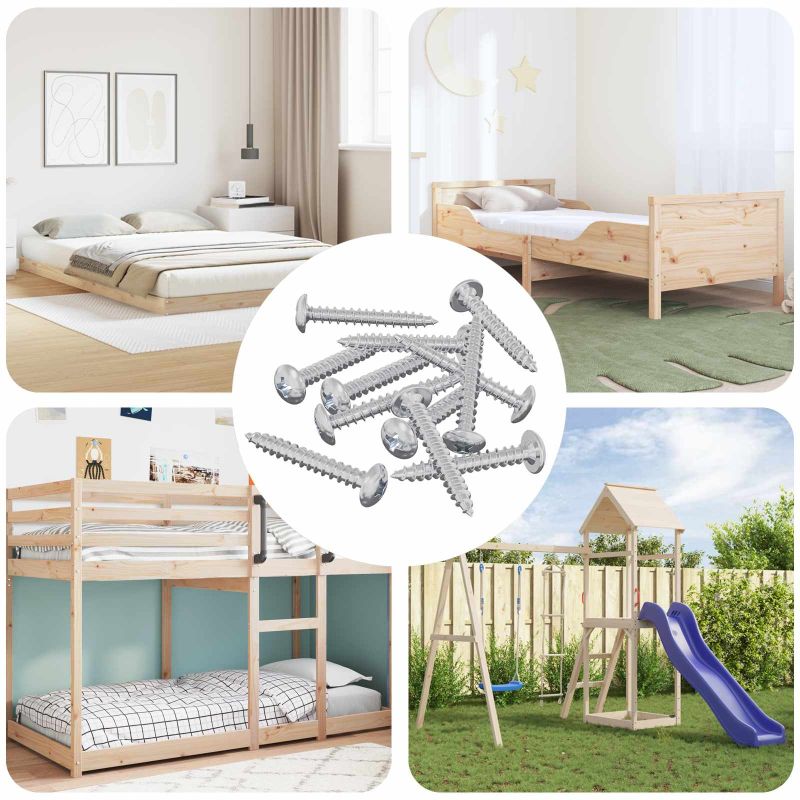 864530_1.jpg vidaXL Drevo skrutky 12 pcs Strieborná M4 x 28 mm Oceľ – Obrázok 1