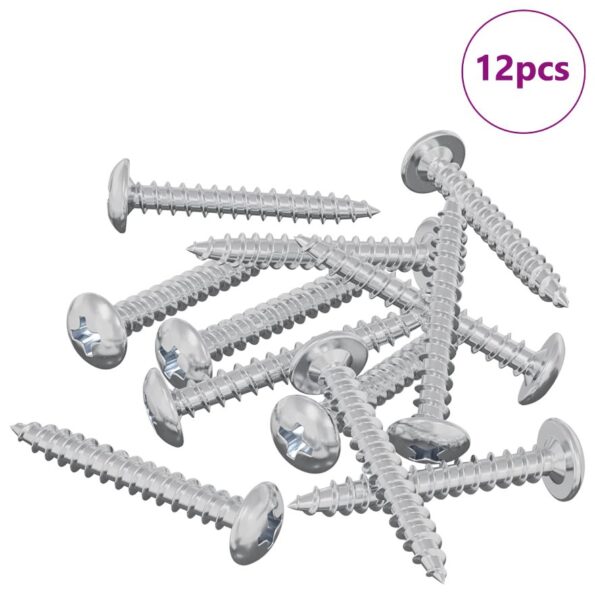 vidaXL Drevo skrutky 12 pcs Strieborná M4 x 28 mm Oceľ – Obrázok 2