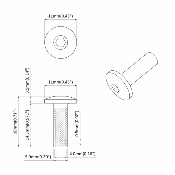 vidaXL Rukávové matice 12 pcs Čierny M4 x 14,5 mm Kov – Obrázok 6
