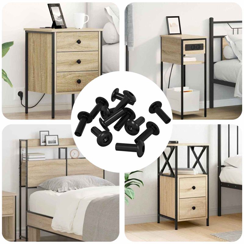 864537_1.jpg vidaXL Rukávové matice 8451 pcs Čierny Kov – Obrázok 1