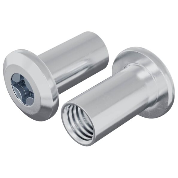 vidaXL Zámková matica 2 pcs Niklová M6 x 15 mm Oceľ – Obrázok 2