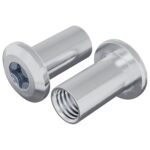 vidaXL Zámková matica 2 pcs Niklová M6 x 25 mm Oceľ – Obrázok 2
